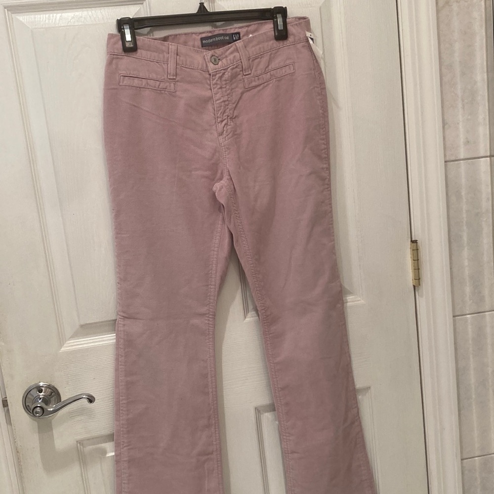 GAP Y2K Mauve Lavender Modern Boot Cut Velvet Pants